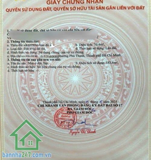MTKD LÊ SAO – PHÚ THẠNH, TÂN PHÚ – DT(4 x 18)M - ĐƯỜNG NHỰA12M - LỀ 3M – ĐANG CHO THUÊ 17,5 TRIỆU/THÁNG