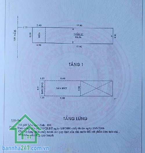 CHỈ 9 TỶ – ĐẤT VÀNG TÂN THÀNH, TÂN PHÚ – HẺM NHỰA 8M Ô BÀN CỜ – DT 4x22m Vị trí: Trung tâm Tân Thành, sát Bàu Cát – Vườn Lài – Lũy Bán Bích. Nhà 1 trệt 1 lầu, 2 PN, 2 WC. 